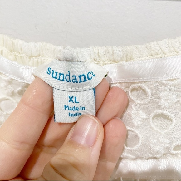 SUNDANCE Lyonnette Skirt Ivory 101252 Coastal Beachy Boho Preppy Neutral Size XL - Picture 8 of 10